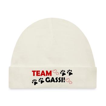 Team Gassi - Baby Premium Organic Mütze - Naturweiß - Vorne