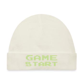 Game Start - Baby Premium Organic Mütze - Naturweiß - Vorne