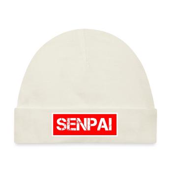 Senpai Schriftzug Anime Love - Baby Premium Organic Mütze - Naturweiß - Vorne