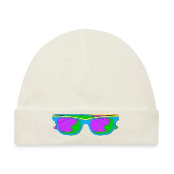 Neonbrille Trippy Techno Color - Baby Premium Organic Mütze - Naturweiß - Vorne