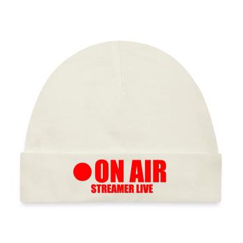 On Air Live Streamer Twitch YouTube Stream - Baby Premium Organic Mütze - Naturweiß - Vorne