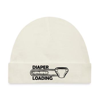 Windel Diaper Loading - Baby Premium Organic Mütze - Naturweiß - Vorne