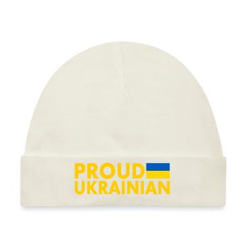 Proud ukrainian - Baby Premium Organic Mütze - Naturweiß - Vorne