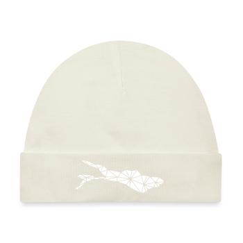 Bodensee | Polygonal | Weiss - Baby Premium Organic Mütze - Naturweiß - Vorne