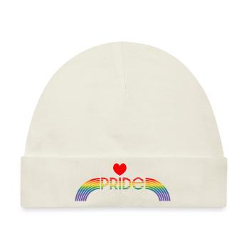 Regenbogen pride rainbow herz - Baby Premium Organic Mütze - Naturweiß - Vorne