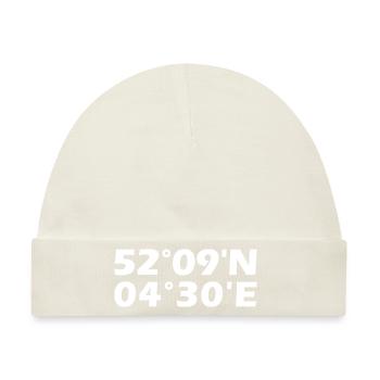 Leiden Koordinaten - Baby Premium Organic Mütze - Naturweiß - Vorne