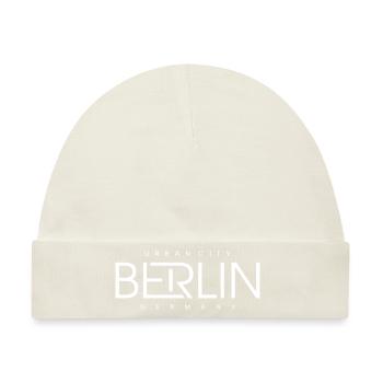 Berlin Berliner Urban City Style Schriftzug Design - Baby Premium Organic Mütze - Naturweiß - Vorne