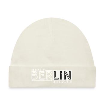 Berlin Berliner Urban City Style Schriftzug Design - Baby Premium Organic Mütze - Naturweiß - Vorne