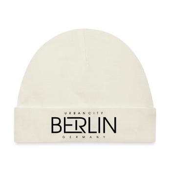 Berlin Berliner Urban City Style Schriftzug Design - Baby Premium Organic Mütze - Naturweiß - Vorne