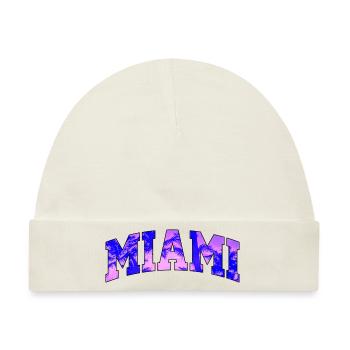 Logo der Miami Purple University - Baby Premium Organic Mütze - Naturweiß - Vorne