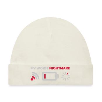 My worst nightmare Logos - Baby Premium Organic Mütze - Naturweiß - Vorne