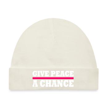 Give peace a chance - Baby Premium Organic Mütze - Naturweiß - Vorne
