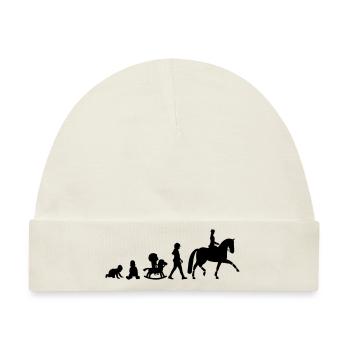 svg Evolution Dressur Reiter - Baby Premium Organic Mütze - Naturweiß - Vorne