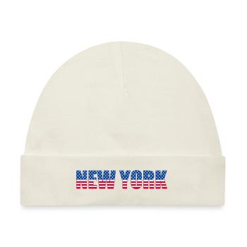 NEW YORK Flagge - Baby Premium Organic Mütze - Naturweiß - Vorne
