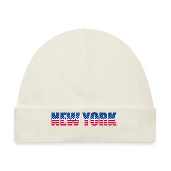 NEW YORK Flagge - Baby Premium Organic Mütze - Naturweiß - Vorne