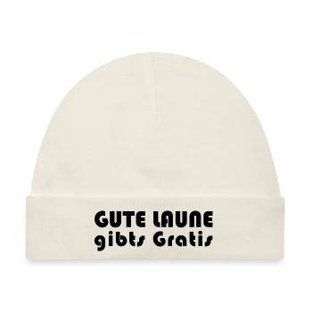 Gute Laune gibts Gratis - Baby Premium Organic Mütze - Naturweiß - Vorne