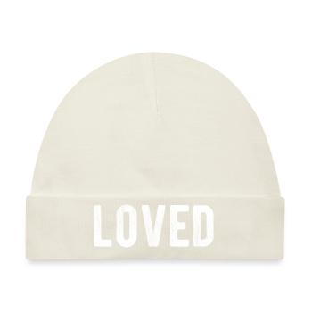 Loved Geliebt Trendy Cute Geschenk - Baby Premium Organic Mütze - Naturweiß - Vorne