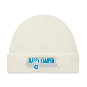 Happy Camper Ausflug Wohnmobil - Baby Premium Organic Mütze - Naturweiß - Vorne