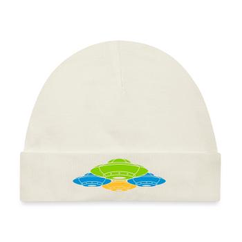 Bunter Verbund UFOs Geschwader - Baby Premium Organic Mütze - Naturweiß - Vorne