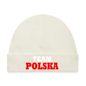Team polska - Baby Premium Organic Mütze - Naturweiß - Vorne