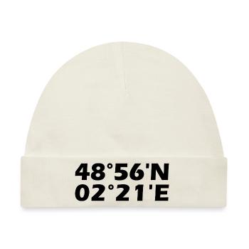 Saint-Denis Koordinaten - Baby Premium Organic Mütze - Naturweiß - Vorne