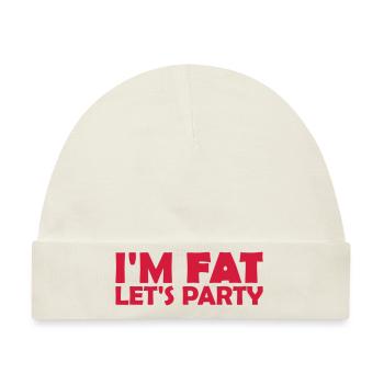 im fat lets party - Baby Premium Organic Mütze - Naturweiß - Vorne