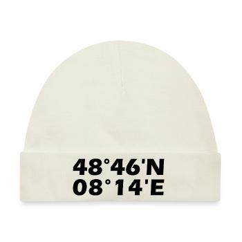 Baden-Baden Koordinaten - Baby Premium Organic Mütze - Naturweiß - Vorne
