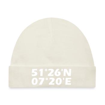 Witten Koordinaten - Baby Premium Organic Mütze - Naturweiß - Vorne