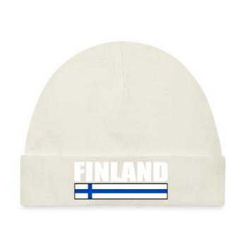 FINNLAND FINNISCHE FLAGGE - Baby Premium Organic Mütze - Naturweiß - Vorne