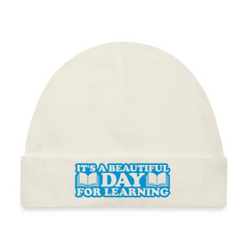 beautiful day for learning - Baby Premium Organic Mütze - Naturweiß - Vorne