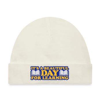 beautiful day for learning - Baby Premium Organic Mütze - Naturweiß - Vorne