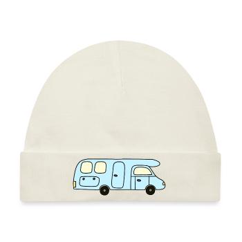 Camper hellblau - Baby Premium Organic Mütze - Naturweiß - Vorne