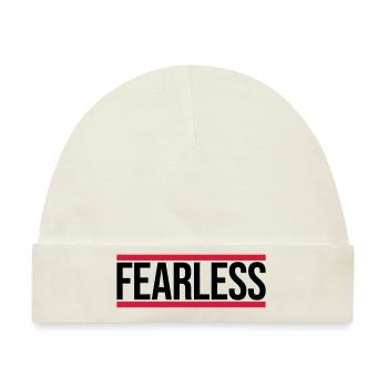 fearless Text Zitat Design - Baby Premium Organic Mütze - Naturweiß - Vorne