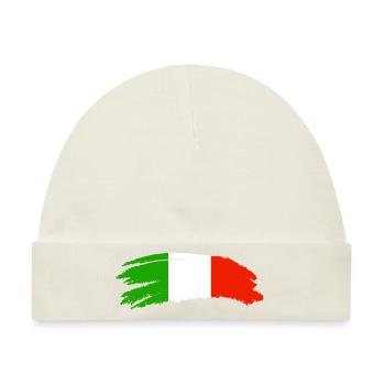 Italien Flagge Wappen - Baby Premium Organic Mütze - Naturweiß - Vorne