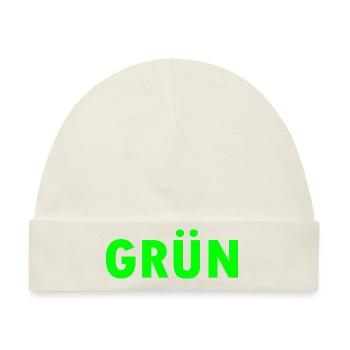 Grün - Baby Premium Organic Mütze - Naturweiß - Vorne