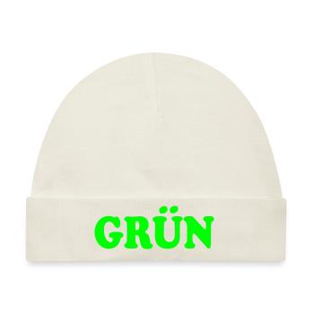Grün - Baby Premium Organic Mütze - Naturweiß - Vorne