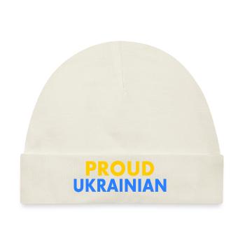 Proud ukrainian - Baby Premium Organic Mütze - Naturweiß - Vorne