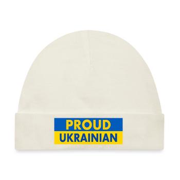 Proud ukrainian - Baby Premium Organic Mütze - Naturweiß - Vorne