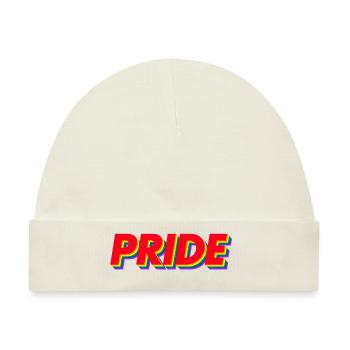 Pride 3D Regenbogenfarben - Baby Premium Organic Mütze - Naturweiß - Vorne