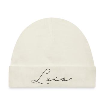 Name Luis - Baby Premium Organic Mütze - Naturweiß - Vorne