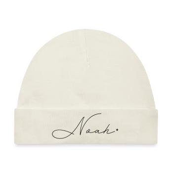 Name Noah - Baby Premium Organic Mütze - Naturweiß - Vorne