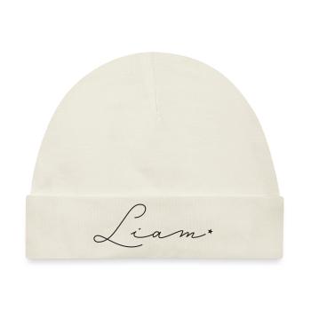Name Liam - Baby Premium Organic Mütze - Naturweiß - Vorne