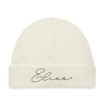 Name Elias - Baby Premium Organic Mütze - Naturweiß - Vorne