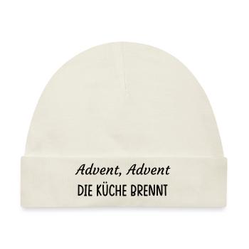 Advent, Advent. Die Küche brennt. - Baby Premium Organic Mütze - Naturweiß - Vorne