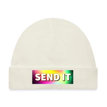 SEND IT Boxlogo - Baby Premium Organic Mütze - Naturweiß - Vorne