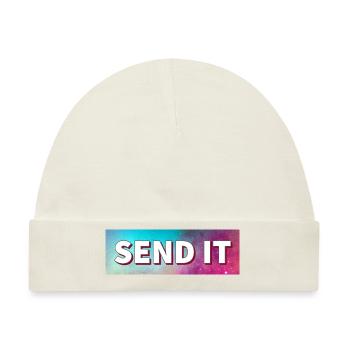 SEND IT Boxlogo - Baby Premium Organic Mütze - Naturweiß - Vorne