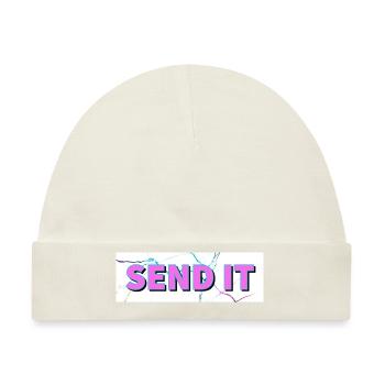 SEND IT Boxlogo - Baby Premium Organic Mütze - Naturweiß - Vorne