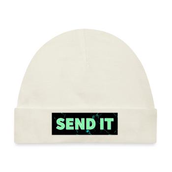 SEND IT Boxlogo - Baby Premium Organic Mütze - Naturweiß - Vorne