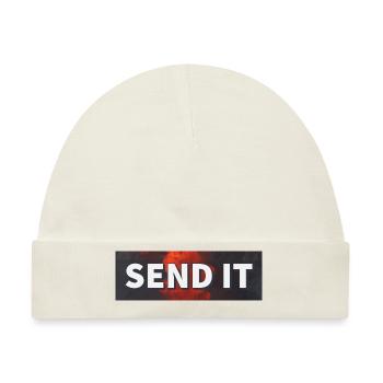 SEND IT Boxlogo - Baby Premium Organic Mütze - Naturweiß - Vorne