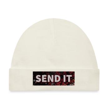 SEND IT Boxlogo - Baby Premium Organic Mütze - Naturweiß - Vorne